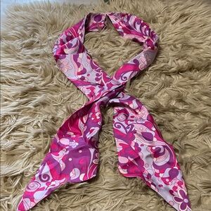 Floral Pink Silk Scarf